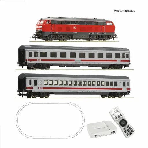 [RO5110011] Coffret de départ Z21 START newGen : Locomotive diesel BR 218 (GEOLINE, Z21 multiMAUS) + 2 voitures voyageurs Intercity - Roco 5110011 - HO 1/87 - DB AG - Ep VI - Digital - 2R