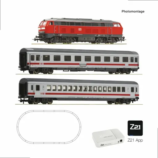 [RO5110012] Coffret de départ Z21 START newGen : Locomotive diesel BR 218 (ROCO LINE, application Z21 uniquement) + 2 voitures voyageurs Intercity - Roco 5110012 - HO 1/87 - DB AG - Ep VI - Digital - 2R