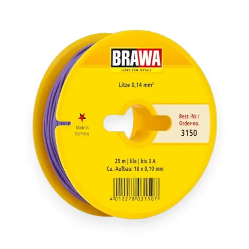 [BR3150] Câble multibrins 0,14 mm² violet 25 m 3A - Brawa 3150 - Échelle universelle