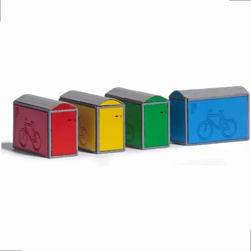 [BU1988] 4 containers à vélos - Busch 1988 - HO 1/87