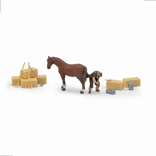 [BU79857] Maréchal-ferrant en action - Busch 79857 - HO 1/87