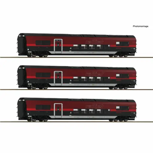[RO6200179] Coffret de 3 voitures voyageurs 2 : Railjet 2 - Roco 6200179 - HO 1/87 - ÖBB - Ep VI - 2R