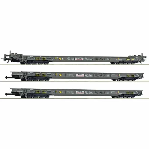 [RO6600092] Coffret de 3 wagons : Ferroutage - Roco 6600092 - HO 1/87 - HUPAC - Ep V-VI - 2R