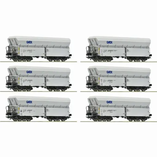 [RO6600220] Coffret de 6 wagons à déchargement automatique, GATX - Roco 6600220 - HO 1/87 - Privée - Ep VI - 2R