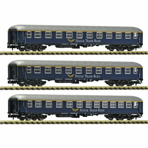 [FL6260078] Coffret de 3 voitures voyageurs "Suisse Train Bleu" - Fleischmann 6260078 - N 1/160 - Privée - Ep VI - 2R