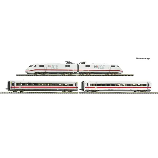 [FL7760012] Set de 4 pièces : rame automotrice électrique ICE 1 (BR 401) « 30 ans d'ICE » - Fleischmann 7760012 - N 1/160 - DB AG - Ep VI - Analogique - 2R