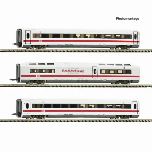 [FL7760014] Set de 3 voitures voyageurs complémentaires pour la rame ICE 1 « 30 ans d'ICE » - Fleischmann 7760014 - N 1/160 - DB AG - Ep VI - 2R
