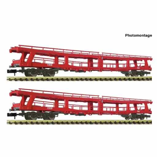 [FL6260049] Coffret de 2 wagons porte-autos DDm - Fleischmann 6260049 - N 1/160 - ÖBB - Ep VI - 2R