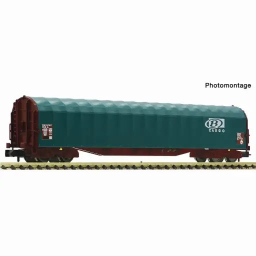 [FL6660164] Wagon à bâche coulissante, type Rilns, belge B-Cargo - Fleischmann 6660164 - N 1/160 - SNCB - Ep V-VI - 2R