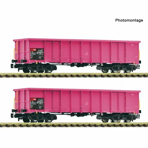 [FL6660163] Coffret de 2 wagons ouverts, CFF - Fleischmann 6660163 - N 1/160 - SBB - Ep V-VI - 2R