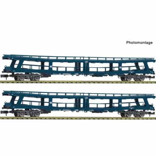 [FL6260066] Coffret de 2 wagons porte-autos DDm - Fleischmann 6260066 - N 1/160 - DB - Ep IV - 2R