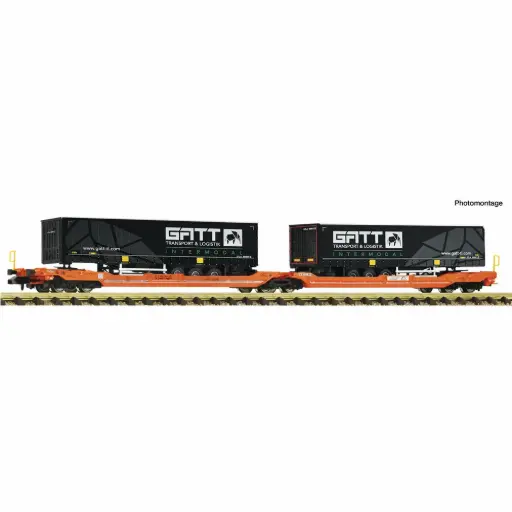 [FL6660165] Wagon articulée à double poche T3000e, Wascosa - Fleischmann 6660165 - N 1/160 - Privée - Ep VI - 2R