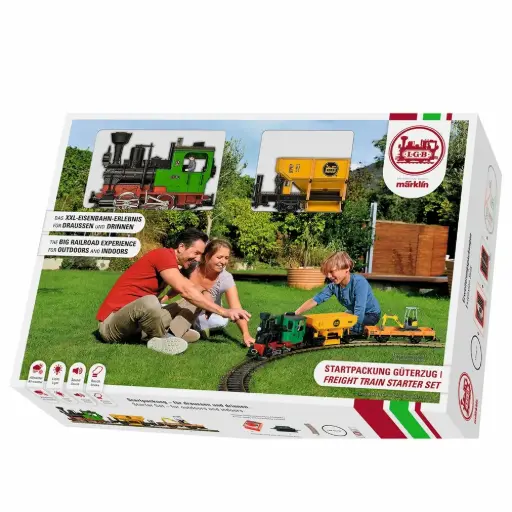 [LG70403] Coffret de départ "Train marchandises", locomotive à vapeur "Stainz" avec fumée, lumière et son - LGB 70403 - G 1/22,5