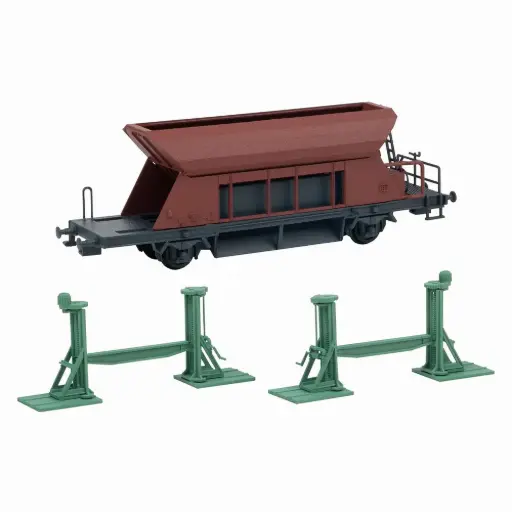 [FA120323] 2 vérins à vis avec wagon surélevé - Faller 120323 - HO 1/87