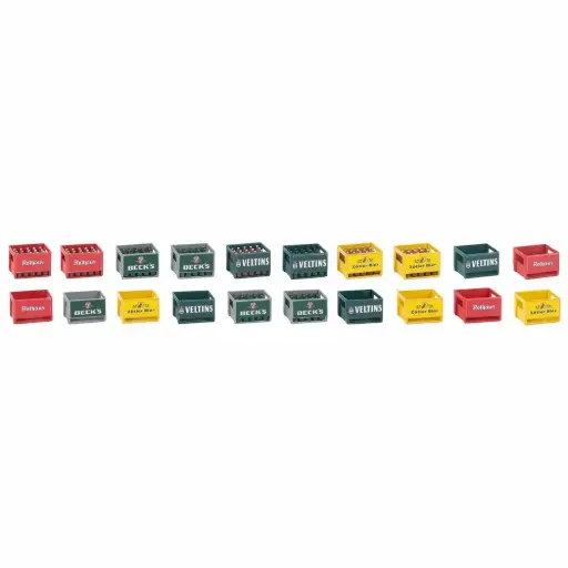 [FA333229] 20 caisses de bière avec bouteilles - Faller 333229 - G 1/22,5