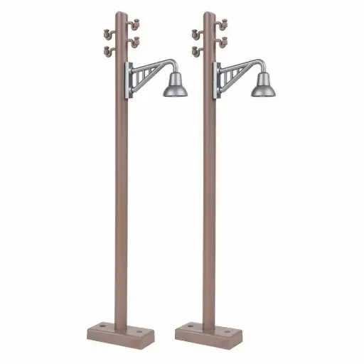 [FA333233] 2 lampadaires en bois avec lampe à bras - Faller 333233 - G 1/22,5