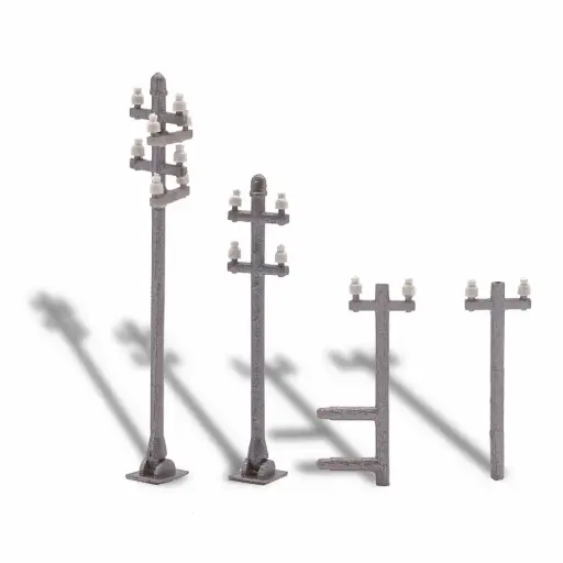 [BU1755] Potelets toiture pour lignes électriques - Busch 1755 - HO, TT