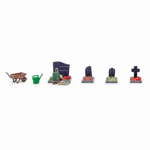 [BU8881] Ensemble d'actions : Soins des tombes - Busch 8881 - TT 1/120