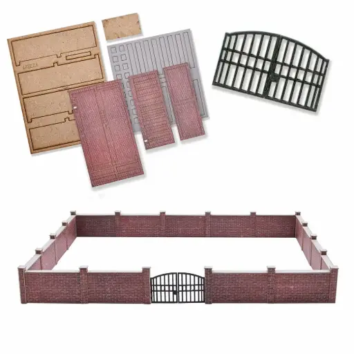 [BU8923] Mur de briques avec portail - Busch 8923 - TT 1/120