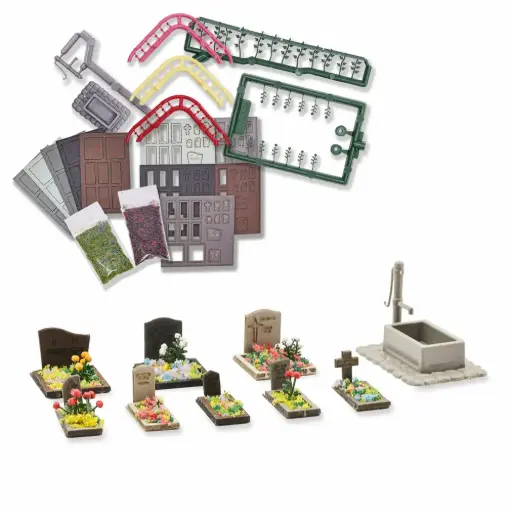 [BU8924] Kit déco Cimetière - Busch 8924 - TT 1/120