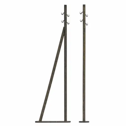 [BU8953] 2 mâts en bois pour ligne électrique aérienne - Busch 8953 - TT 1/120