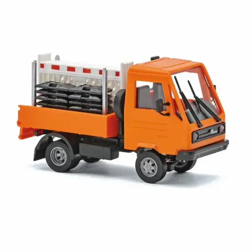 [BU42254] Multicar M26 avec châssis de transport à barrière de sécurité, orange - Busch 42254 - HO 1/87