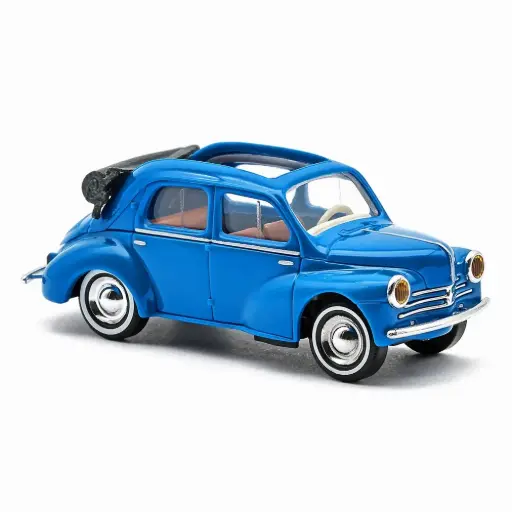 [BU46571] Renault 4 CV cabriolet berline, bleue - Busch 46571 - HO 1/87
