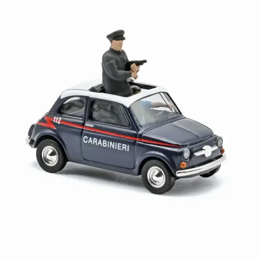 [BU48738] Fiat 500, carabiniers avec 2 policiers - Busch 48738 - HO 1/87