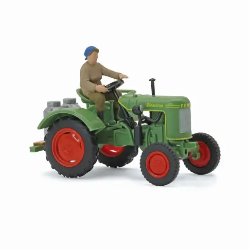 [BU54154] Tracteur Fendt F15 Dieselross avec fermière et bidons de lait - Busch 54154 - HO 1/87