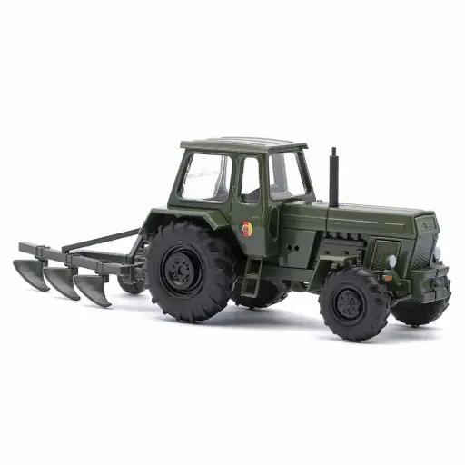 [BU54207] Tracteur Fortschritt ZT 303-D avec charrue à trois socs NVA - Busch 54207 - HO 1/87