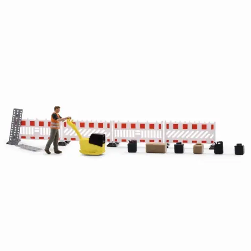 [BU79899] Ensemble d'action : Professionnel avec une plaque vibrante - Busch 79899 - HO 1/87