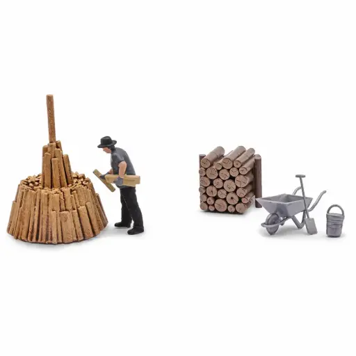 [BU79941] Empilage de bois - Busch 79941 - HO 1/87
