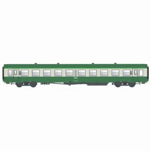 [LS40034] Voiture voyageurs USI livrée verte/grise, B10t U61, logo encadré blanc - Models World 40034 - HO 1/87 - SNCF - Ep IV - 2R