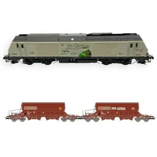 [PACK-EP6-REMB7504DCCS] Pack HO Époque VI – BB 75024 sonore + 2 wagons trémies (fret moderne)