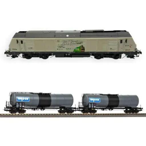 [PACK-EP6-OS7504CCSCIT] Pack HO Époque VI – BB 75024 sonore + 2 citernes articulées ALGECO (fret moderne)
