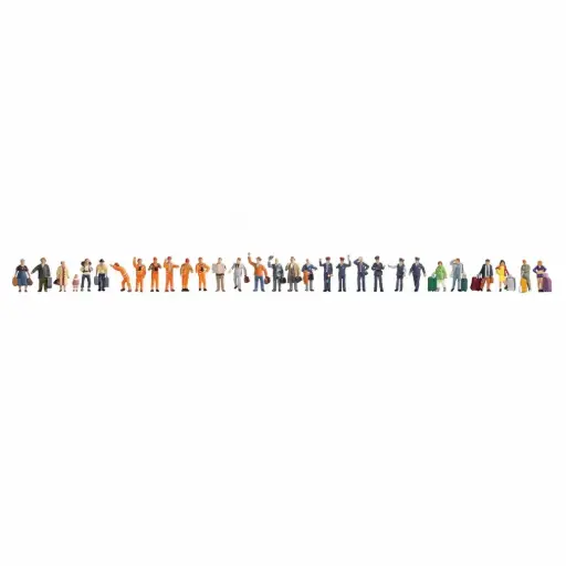 [NO16051] Coffret de 30 figurines « À la gare » - Noch 16051 - HO 1/87