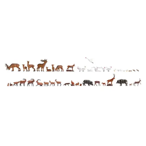 [NO16053] Coffret figurines « Animaux sauvages » - Noch 16053 - HO 1/87