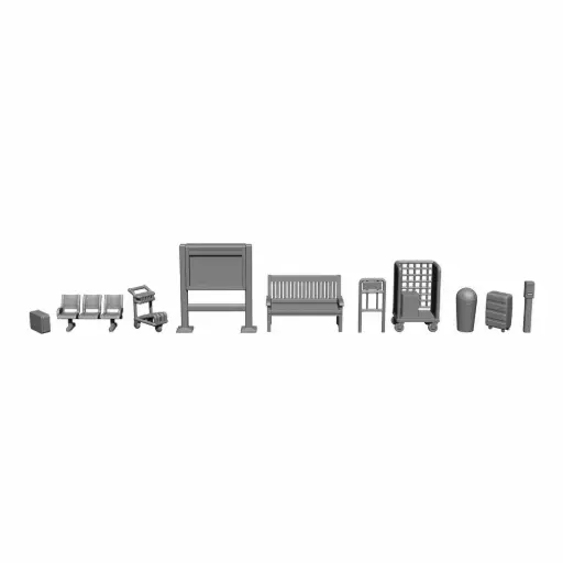 [NO16401] Kit 3D « Gare et quai » - Noch 16401 - HO 1/87