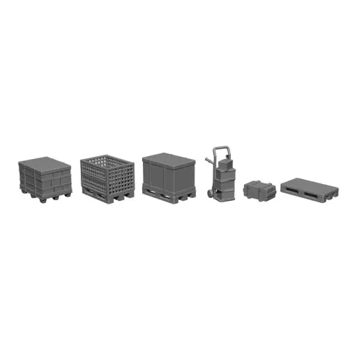 [NO16412] Kit 3D « Ensemble de chargement de palettes et de caisses » - Noch 16412 - HO 1/87