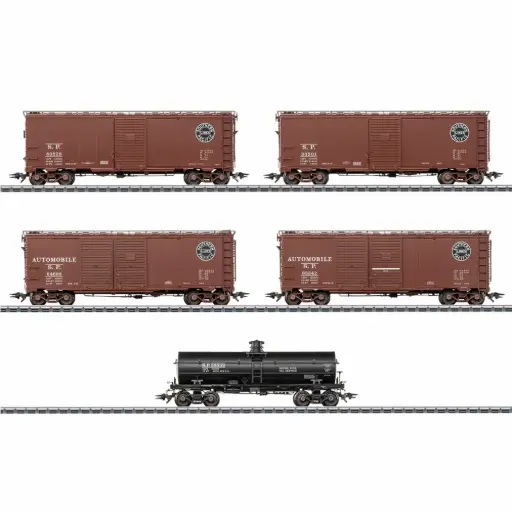 [MA45667] Coffret de 5 wagons marchandises américains Southern Pacific - Märklin 45667 - HO 1/87 - Ep III - 3R