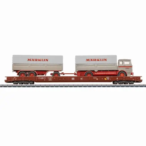 [MA47412] Wagon porte-camions à bords bas Saadkms 690 - Märklin 47412 - HO 1/87 - DB - Ep IV - 3R
