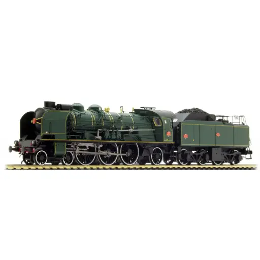 [REMB004S] Locomotive à vapeur 231 K 8, Nord Calais, ACFI, tender 38m³, machine et tender verts à filets jaunes - Ree Modèles MB004S - HO 1/87 - SNCF - Ep III - Digital sound fumigène - 2R