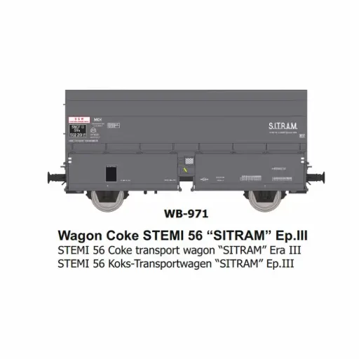 [REWB971] Wagon coke STEMI 56 “SITRAM” - Ree Modèles WB971 - HO 1/87 - SNCF - Ep III - 2R