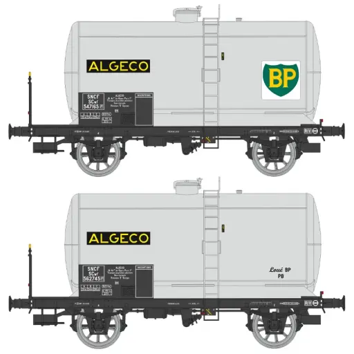 [REWB983] Set de 2 wagons citernes Fauvet-Girel ALGECO-BP - Ree Modèles WB983 - HO 1/87 - SNCF - Ep III - 2R
