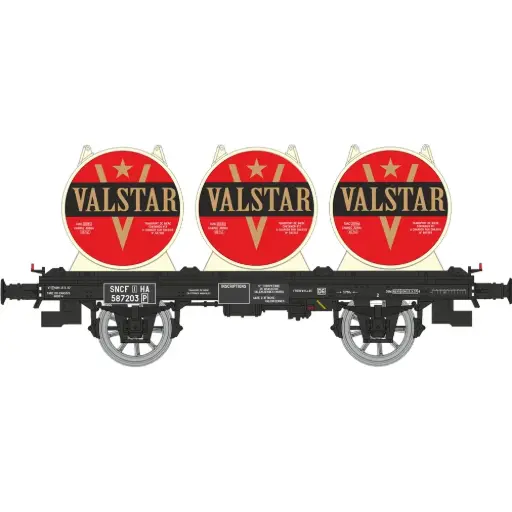[REWB995] Wagon plat OCEM 19 + 3 conteneurs citerne à bière « VALSTAR » - Ree Modèles WB995 - HO 1/87 - SNCF - Ep III - 2R