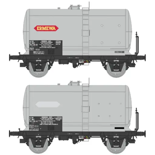 [REWB1005] Set de 2 wagons citernes Fauvet-Girel ERMEWA - Ree Modèles WB1005 - HO 1/87 - SNCF - Ep V-VI - 2R