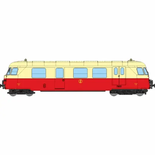 [REVM061] Autorail diesel Billard A80 D1 à caisse étroite du POC N°SNCF X 251, 1 phare, rouge/crème - Ree Modèles VM061 - HOm 1/87 - SNCF - Ep III - Analogique - 2R