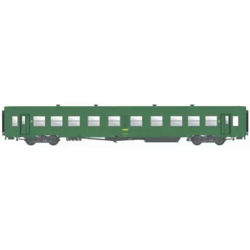 [MW40037] Voiture voyageurs USI livrée verte, B10t U63, logo encadré jaune - Models World 40037 - HO 1/87 - SNCF - Ep IV - 2R
