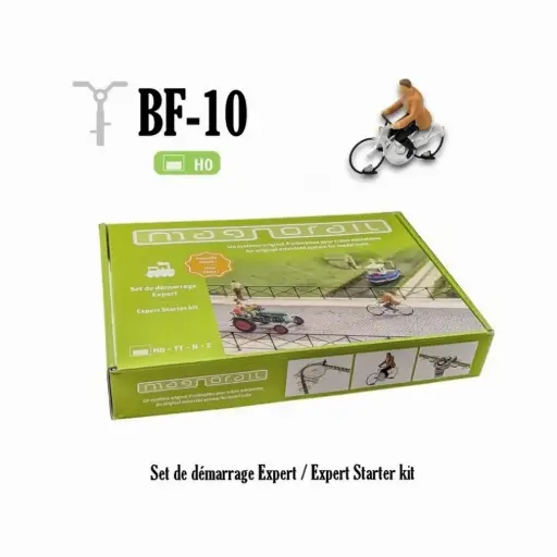 [MABF-10] Coffret de départ Magnorail 3e génération avec un cycliste - Magnorail MABF-10 - HO 1/87