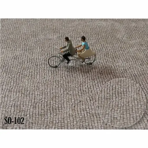 [MASO-102] Feuille de revêtement pavés de couleur beige - Magnorail MASO-102 - HO 1/87